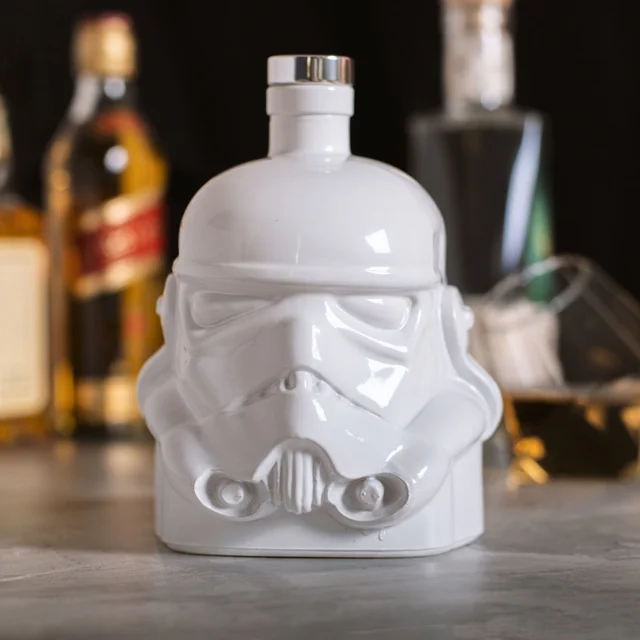 Original Stormtrooper Decanter (750ML) - White, based on the Original Stormtrooper Helmet design.