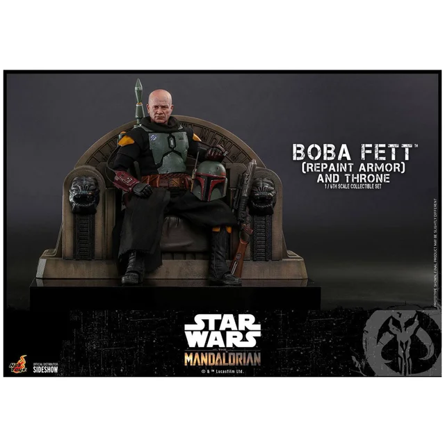 Hot Toys Star Wars The Mandalorian Action Figure 1/6 Boba Fett (Repaint Armor) and Throne 30 cm