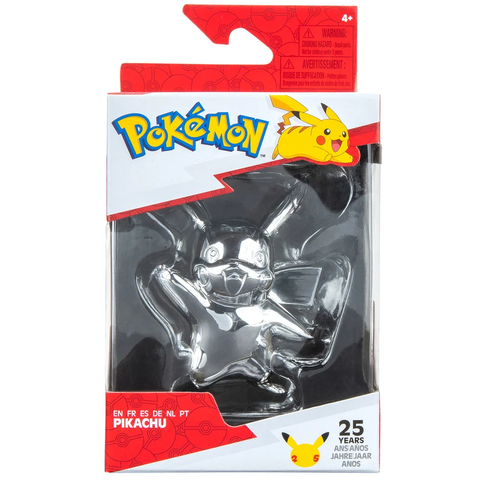 Pokémon 25th Celebration - 3 Inch Silver Pikachu Figure Image 1