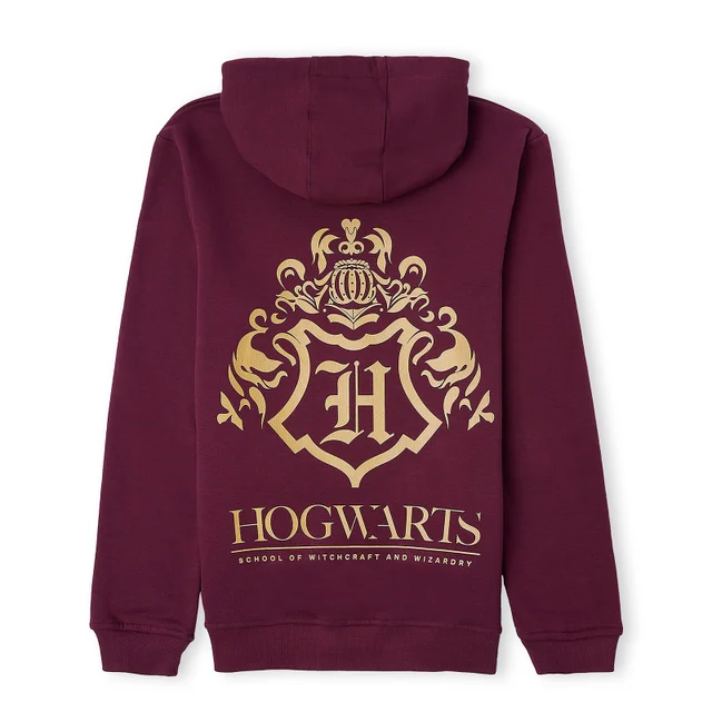 Harry Potter Hogwarts Signature Unisex Hoodie - Burgundy