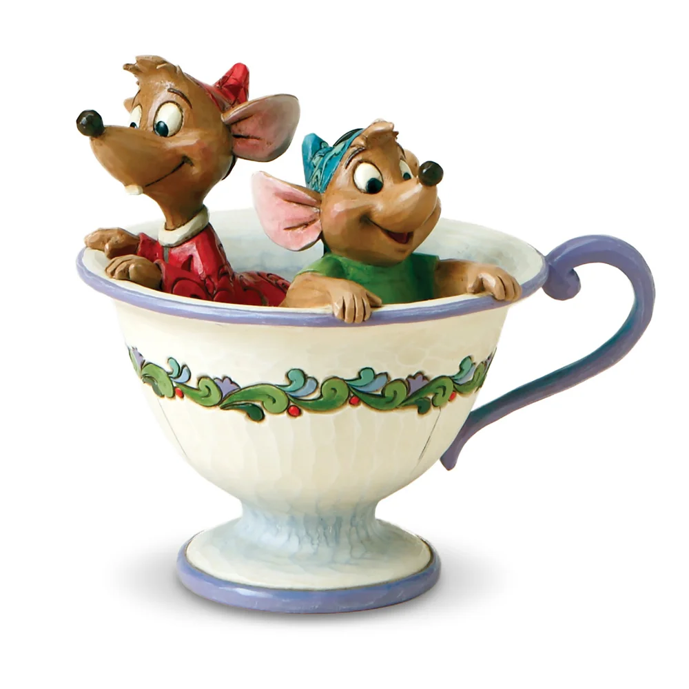 Disney Traditions Cinderella Tea For Two Jaq & Gus Figurine Image 1