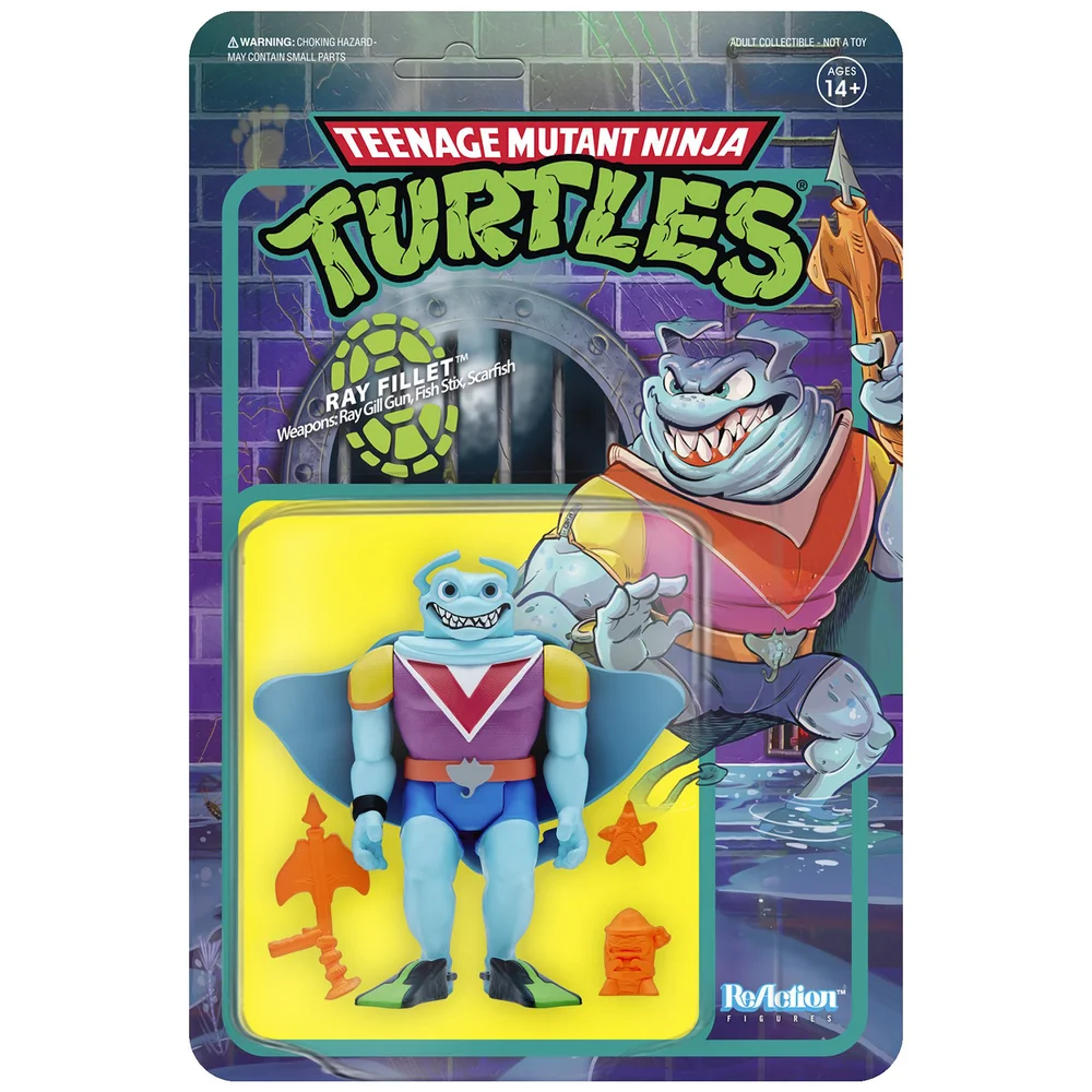 Super7 Teenage Mutant Ninja Turtles ReAction Figure - Ray Fillet Image 1