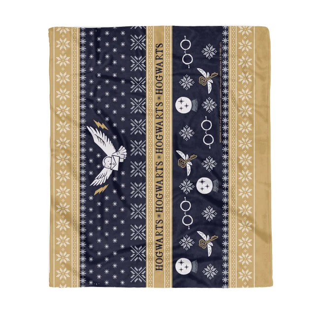Harry Potter Hogwarts Christmas Fleece Blanket
