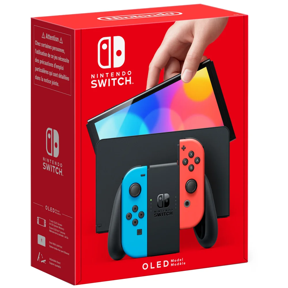 Nintendo Switch (OLED Model) Neon Red/Neon Blue Image 1