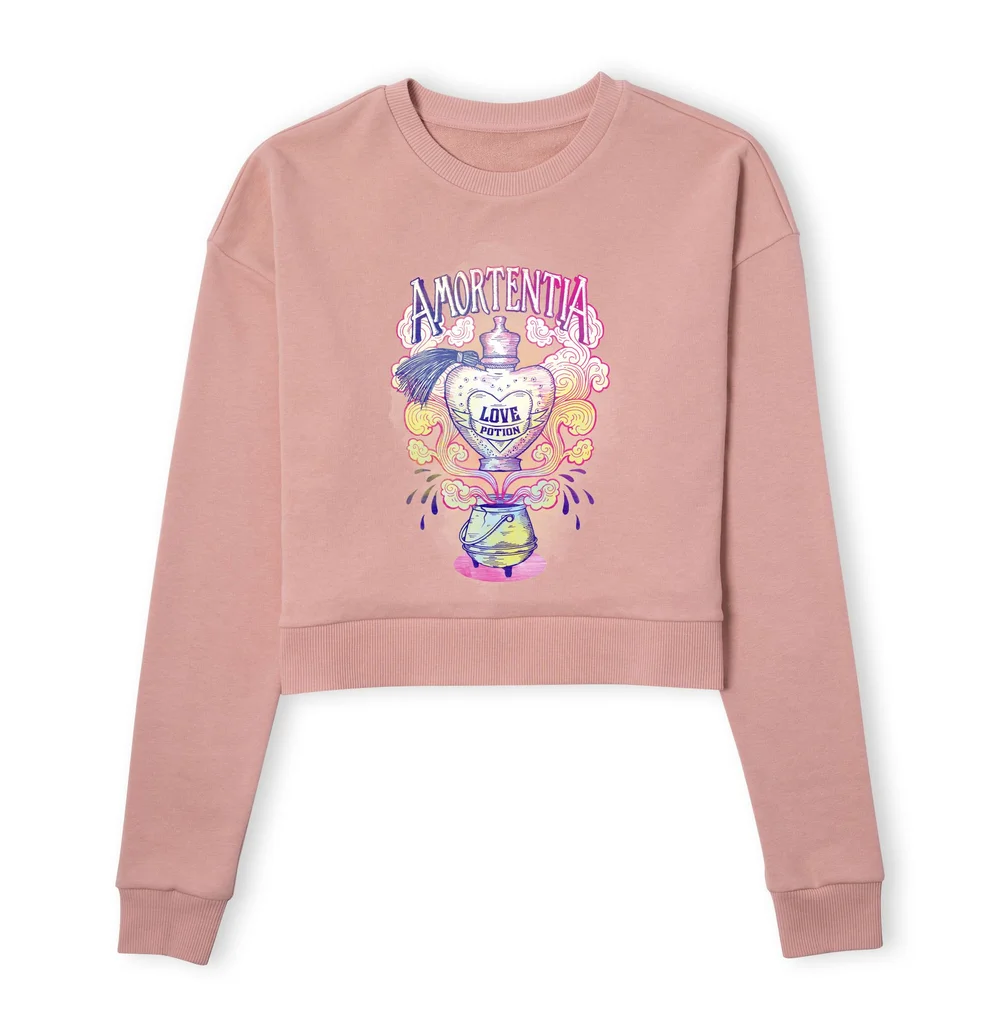 Harry Potter Amorentia Love Potion Women's Cropped Sweatshirt - Dusty Pink - XS Image 1