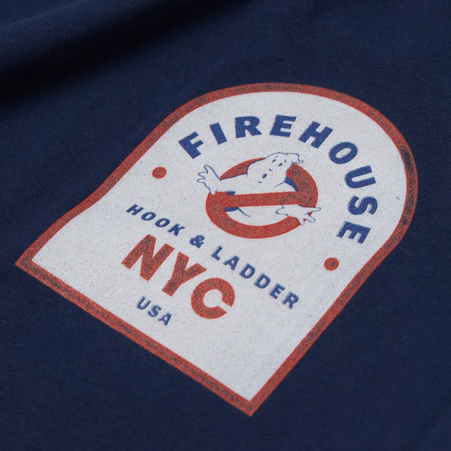 Ghostbusters Hook And Ladder Firehouse Unisex T-Shirt - Navy