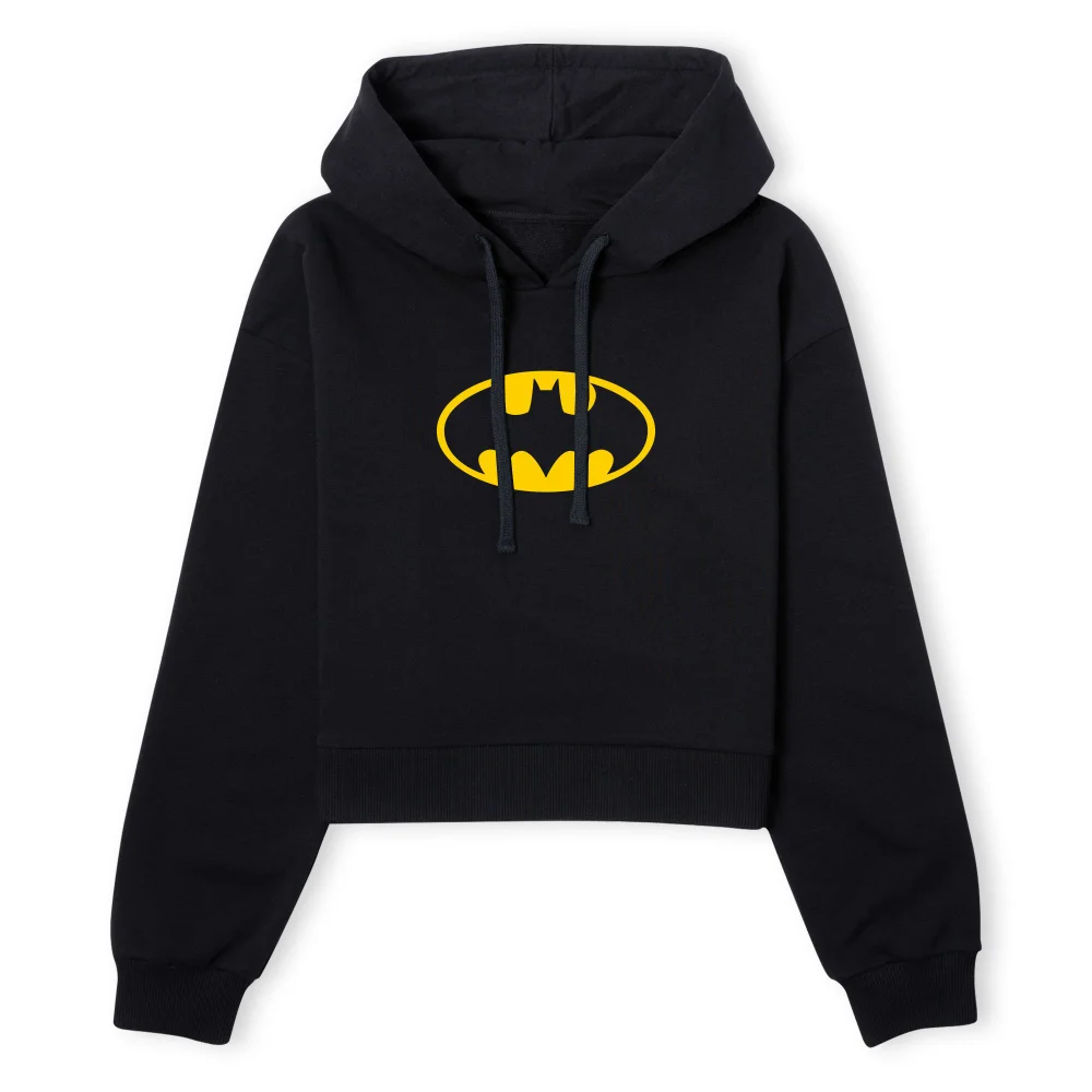 Batman Core Justics League Batman Logo Women's Cropped Hoodie - Black - XS - Black Image 1