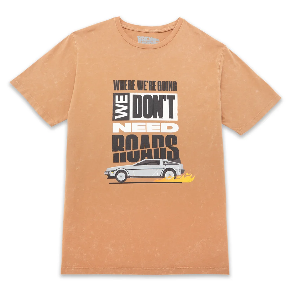 Back to the Future Where We're Going We Don't Need Roads Unisex T-Shirt - Tan - M - Tan Image 1