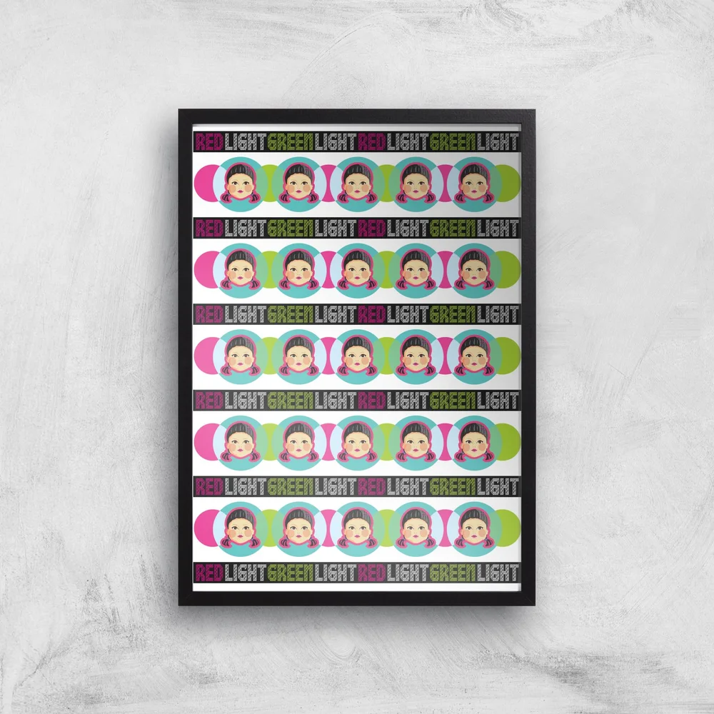 Squid Game Red Light Green Light Giclee Art Print - A4 - Black Frame Image 1