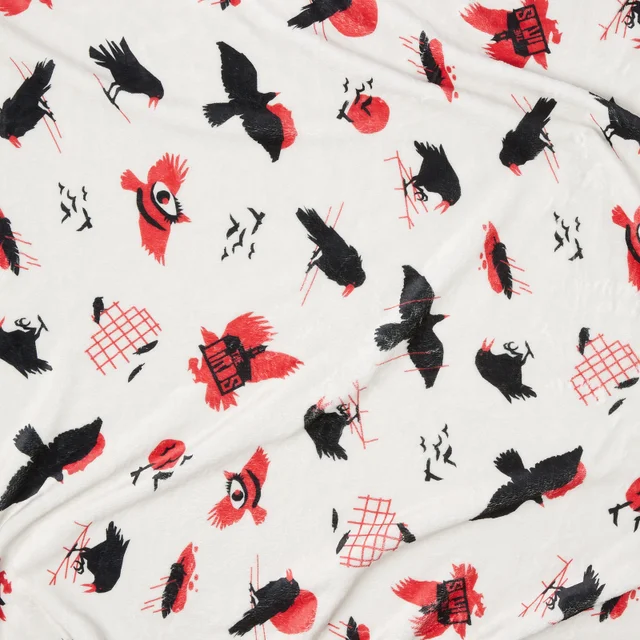 Hitchcock The Birds Flight Collage Fleece Blanket