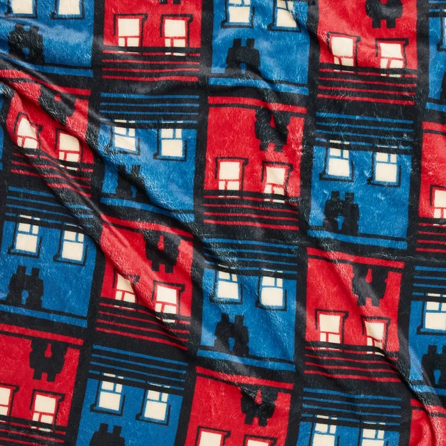 Hitchcock Rear Window Silhouettes Fleece Blanket