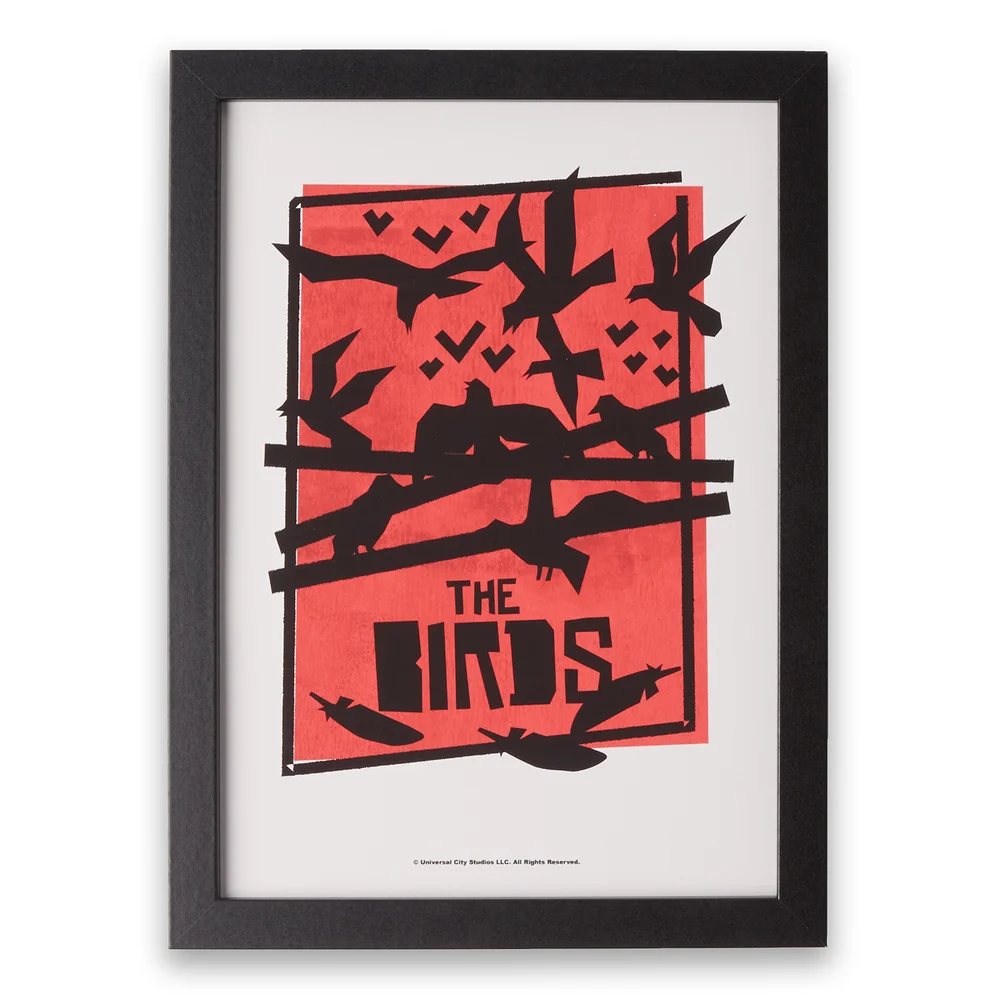 Hitchcock The Birds Abstract Giclee Art Print - A4 - Print Only Image 1