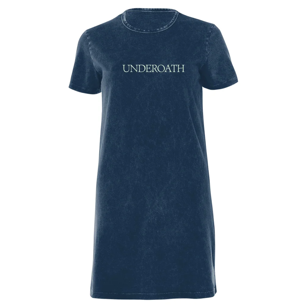 Underoath Title Lock Women's T-Shirt Dress - Navy Acid Wash - XXL - Navy Acid Wash Image 1