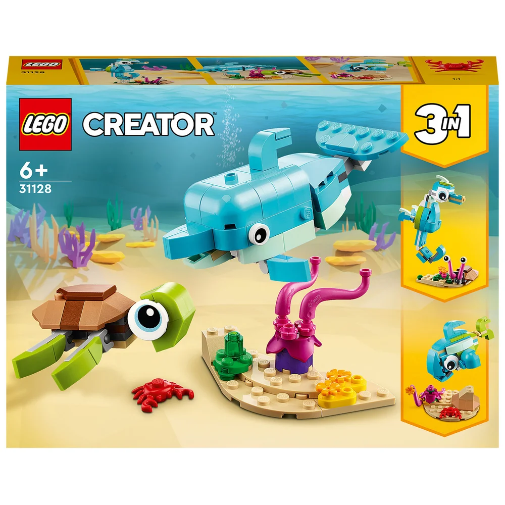 LEGO Creator: 3in1 Dolphin & Turtle Sea Animals Toy Set (31128) Image 1
