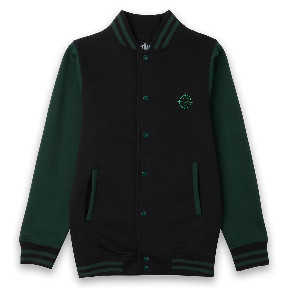 The Batman Unmask The Truth Embroidered Varsity Jacket - Black/Green - L Image 1