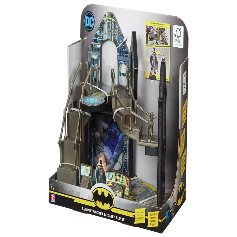 Batman Wooden Wayne Manor & Batcave Playset Image 1