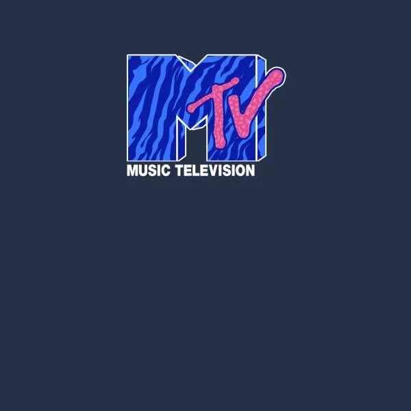 MTV Front Print Hoodie - Navy