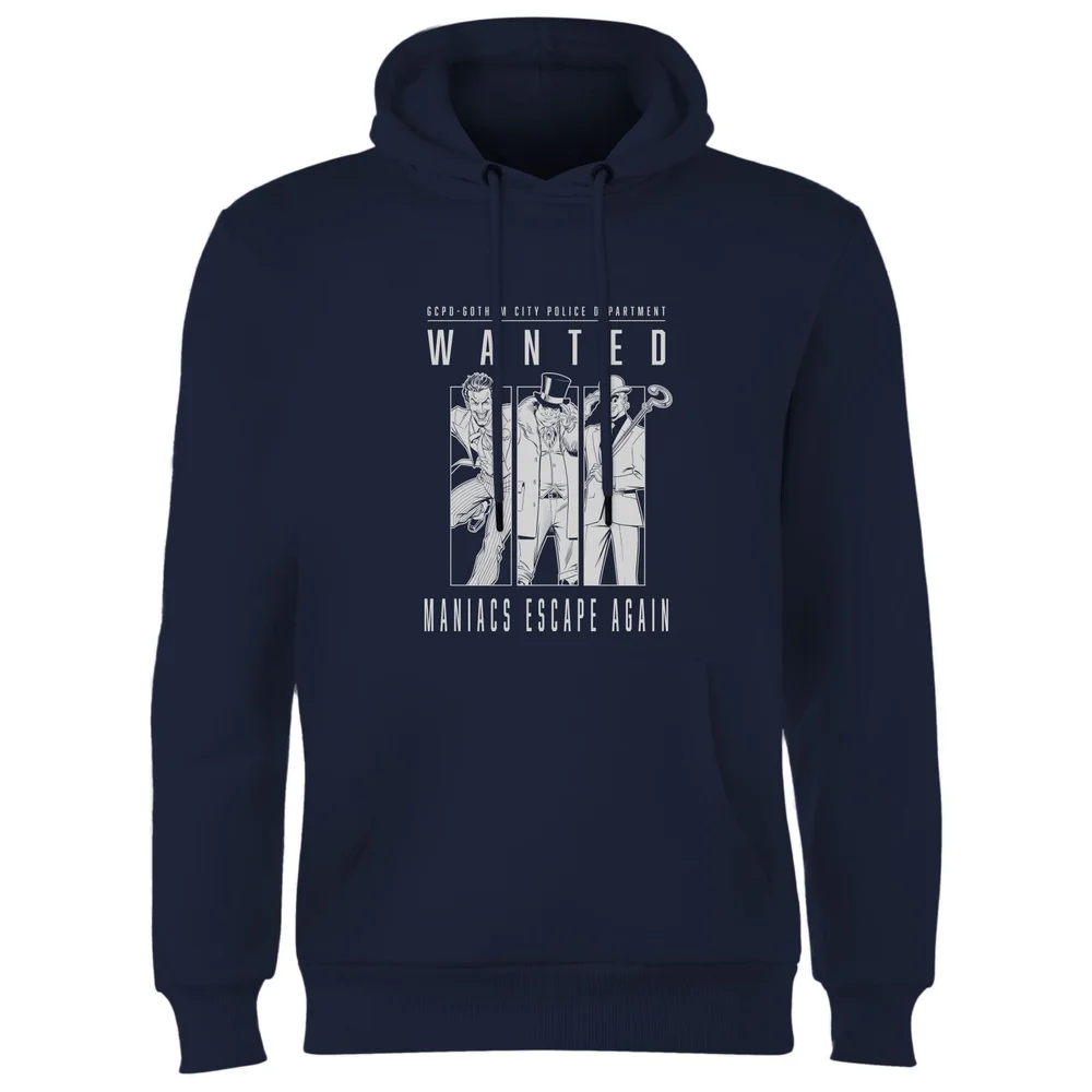 DC Batman Gotham's Most Wanted Hoodie - Navy - M Image 1