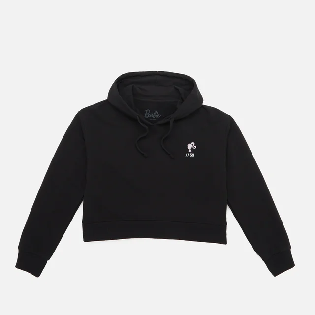 Barbie 1959 Logo Women's Cropped Hoodie - Black