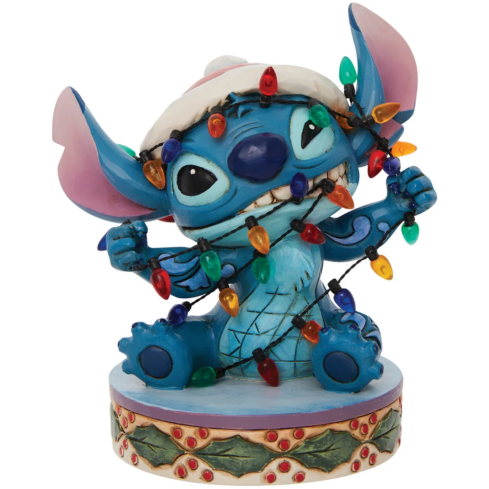 Disney Traditions Stitch Wrapped in Lights Figurine Image 1