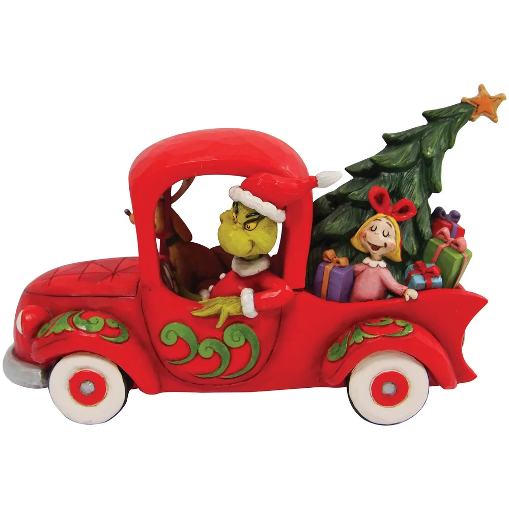 The Grinch Dr.Seuss by Jim Shore Grinch in Red Truck Figurine Image 1