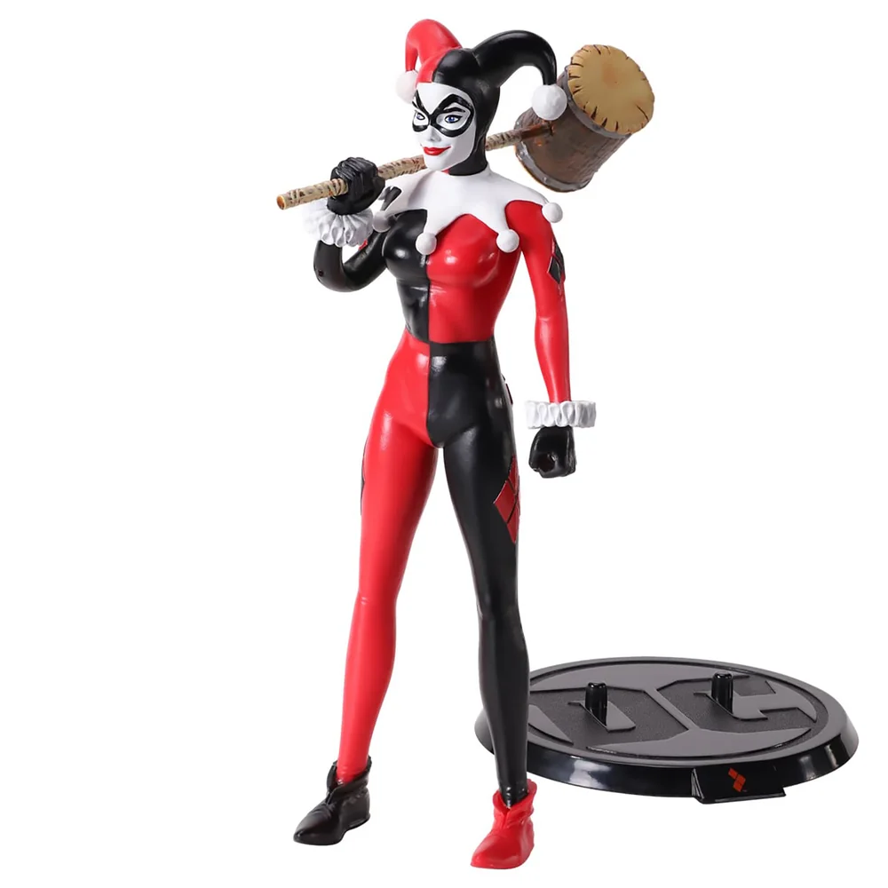 Noble Collection DC Comics Harley Quinn Jester BendyFig 7 Inch Action Figure Image 1