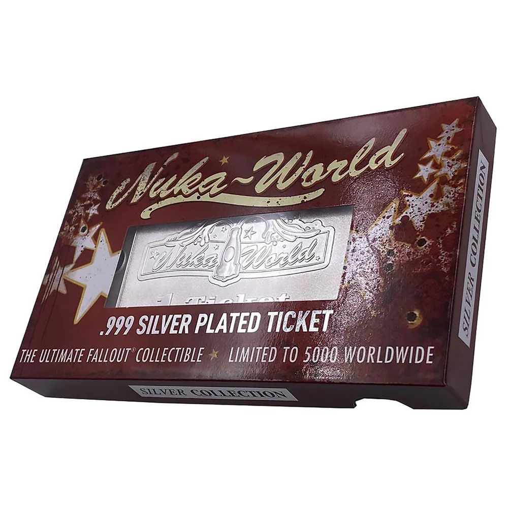 Fanattik Fallout Nuka World Limited Edition .999 Silver Plated Ticket Image 1
