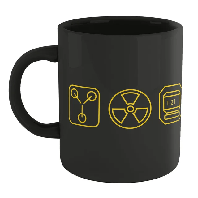 Back To The Future BTTF Icons Mug - Black