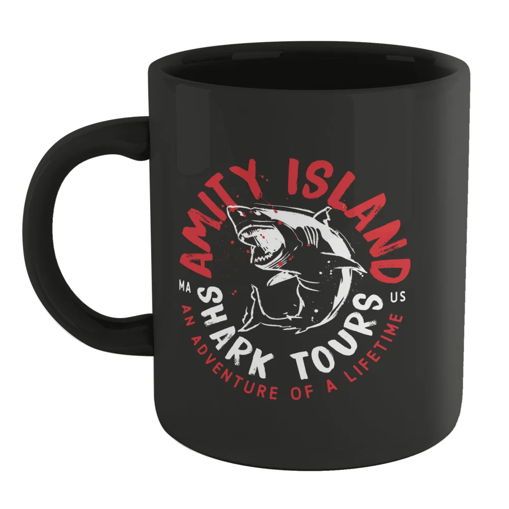 Jaws Shark Tours Mug - Black Image 1
