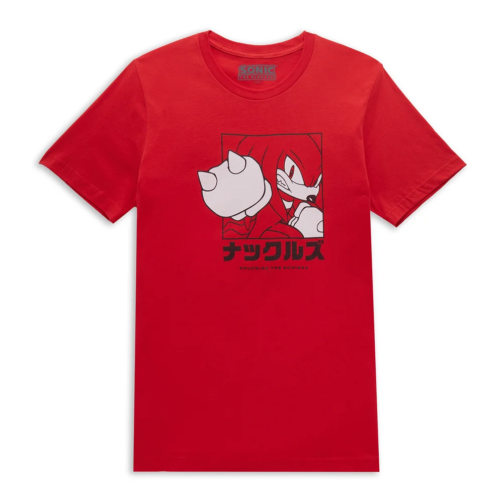 Sonic The Hedgehog Knuckles Katakana Men's T-Shirt - Red - S Image 1