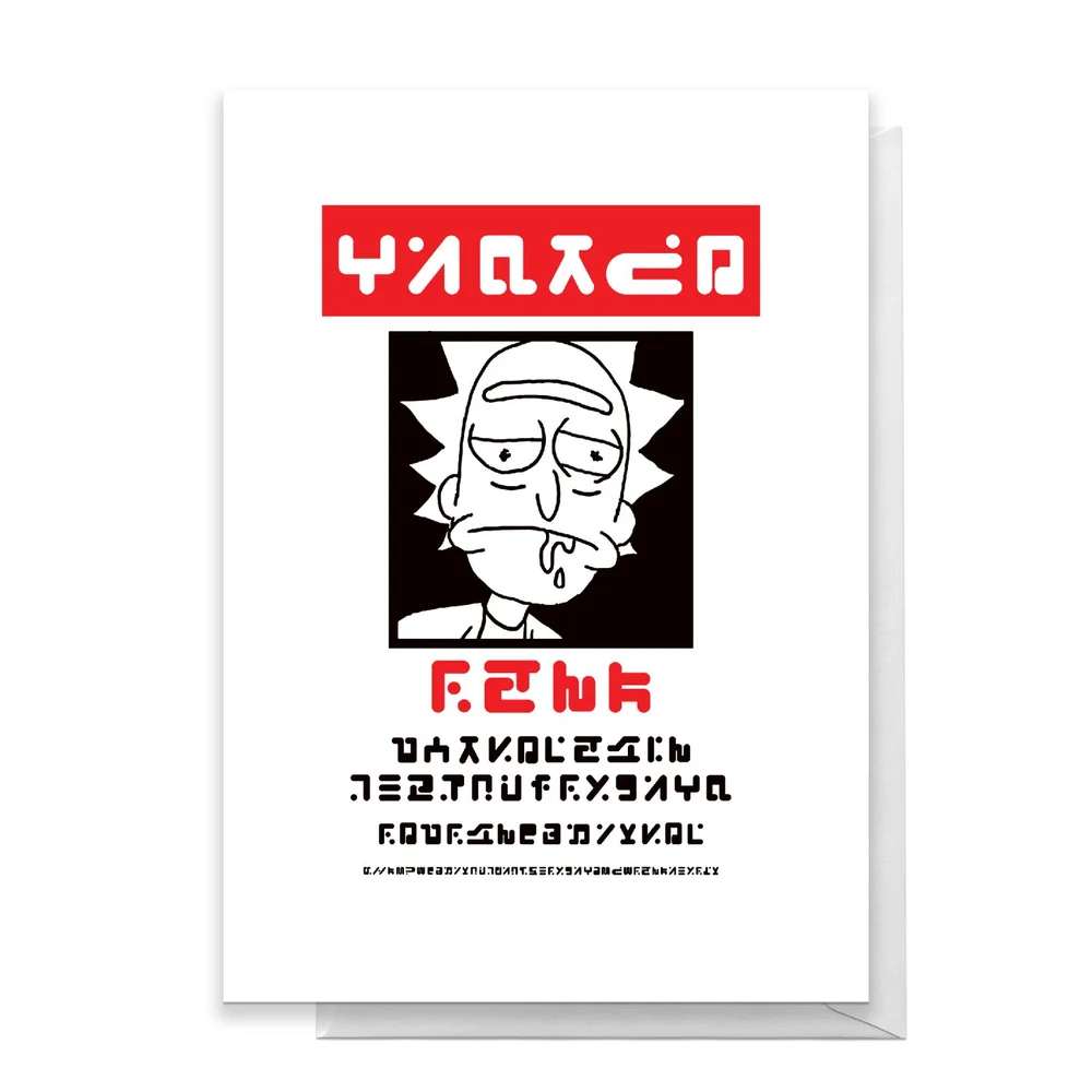 Rick and Morty Wanted Rick Poster Greetings Card - Standard Card Image 1