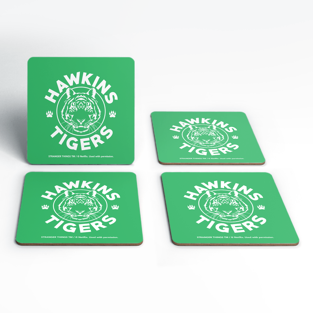 Stranger Things Hawkins Tigers Coaster Set Image 1