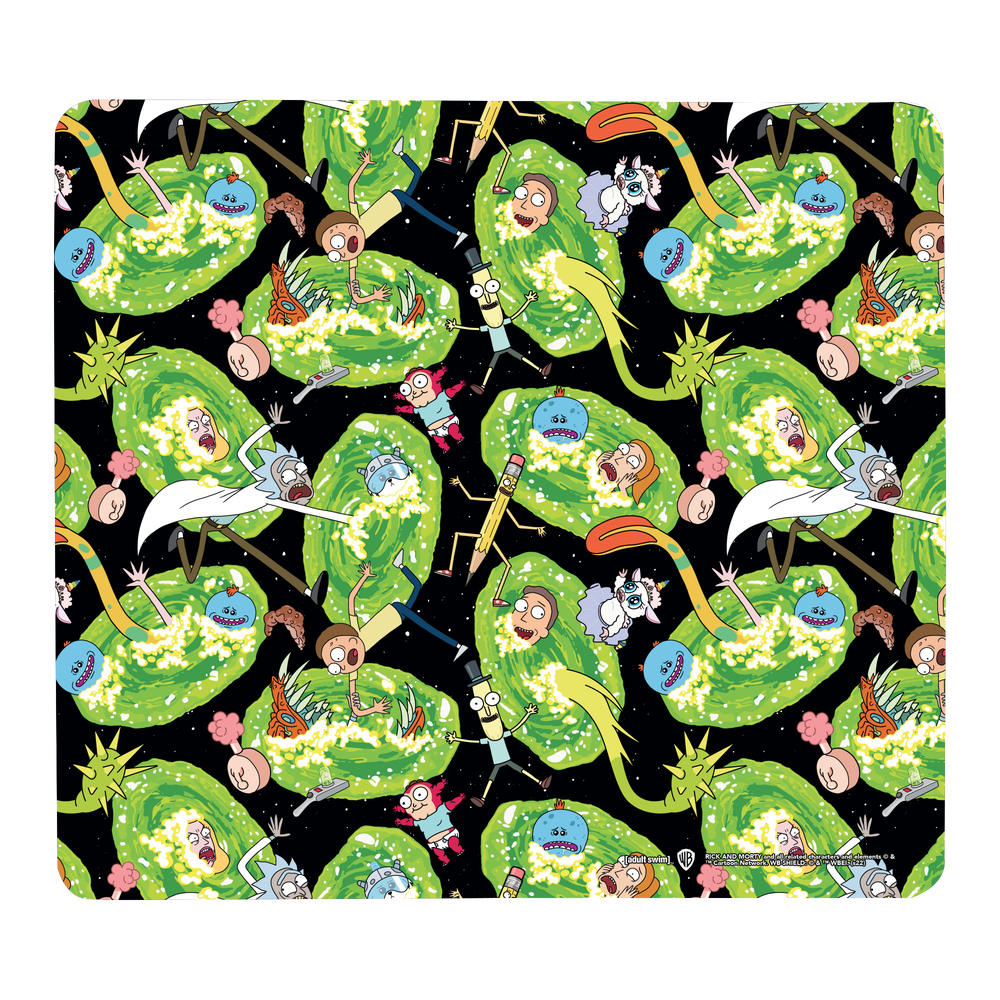 Rick and Morty Portals Gaming Mouse Mat - Small Image 1