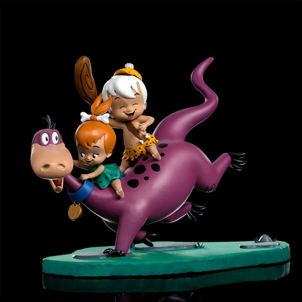 Iron Studios The Flintstones Dino, Pebbles and Bam Bam 1/10 Art Scale Statue Image 1