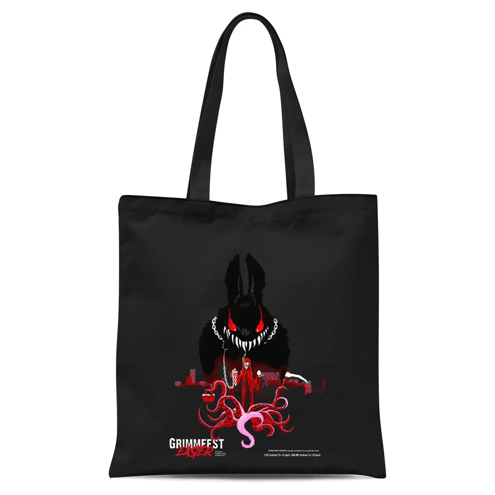 Grimmfest 2022 Grimmfest Easter Bunny Tote Bag - Black Image 1
