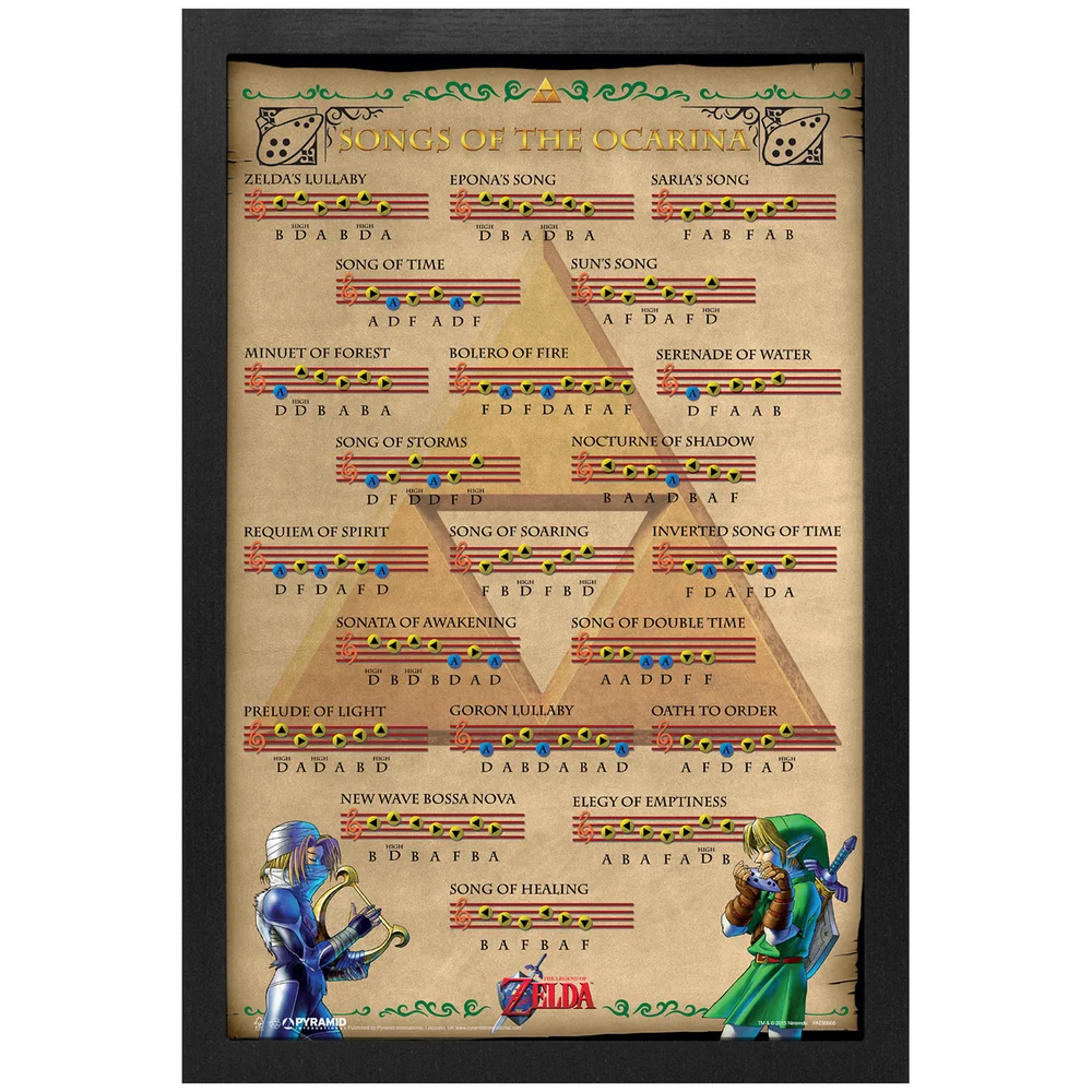 The Legend of Zelda Songs of the Ocarina Framed Art Print Image 1