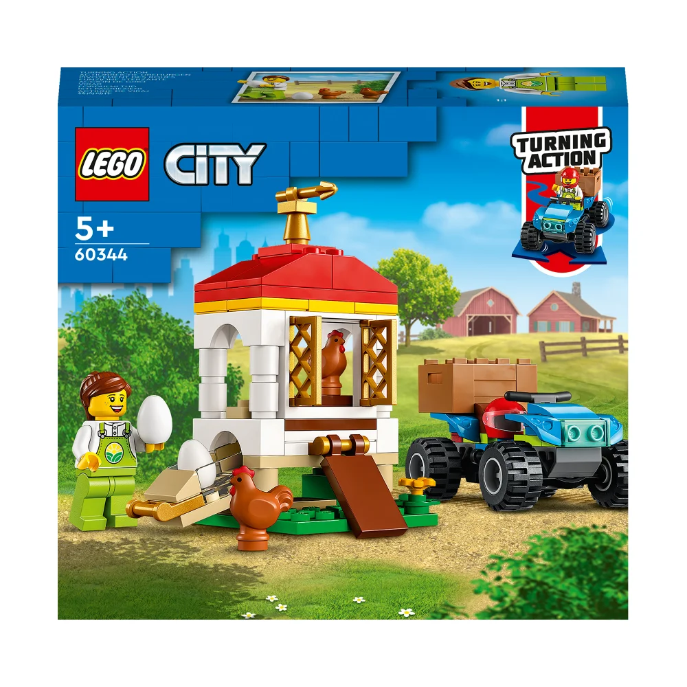 LEGO City: Chicken Henhouse Farm Toy Set with Quadbike (60344) Image 1
