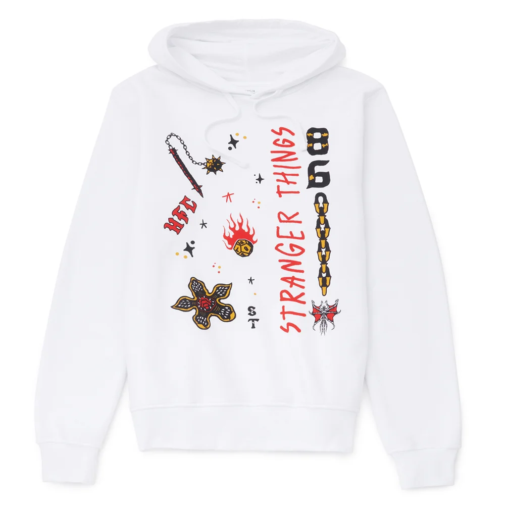 Stranger Things Hellfire Club Flash Hoodie - White - S Image 1