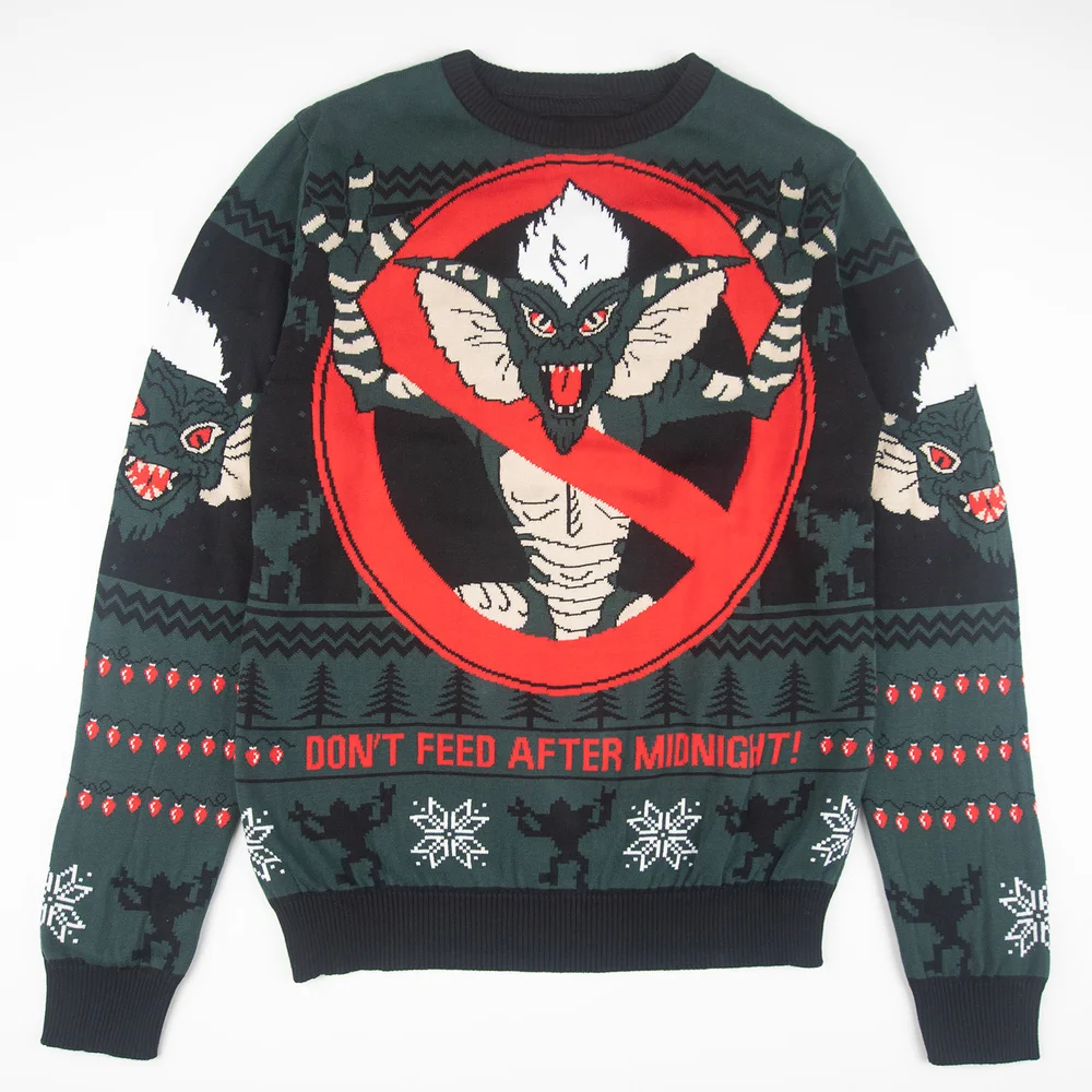 Gremlins Don't Feed After Midnight Knitted Christmas Jumper - XS Image 1