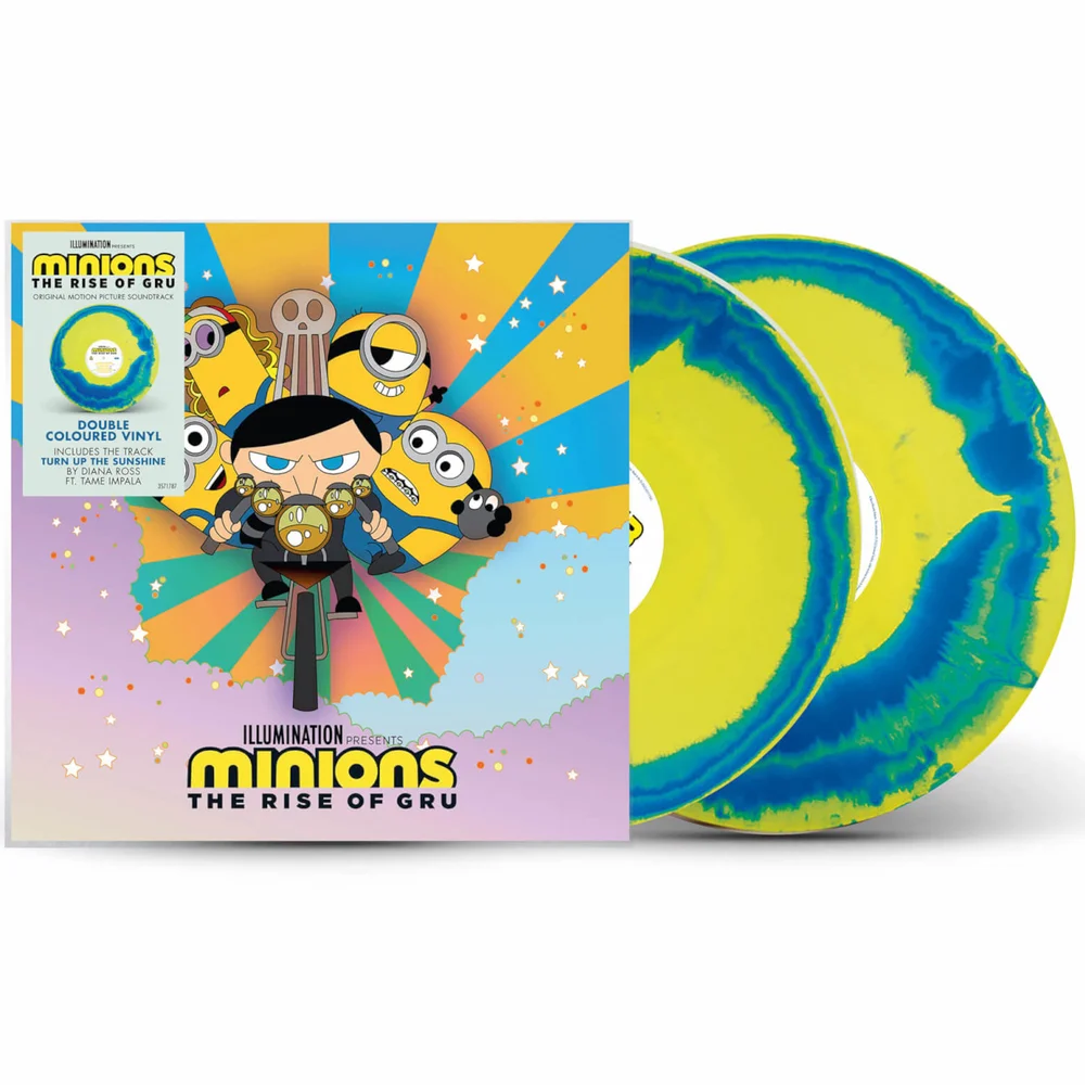 Minions: The Rise of Gru Limited Edition Yellow/Blue Swirl Vinyl 2LP Image 1