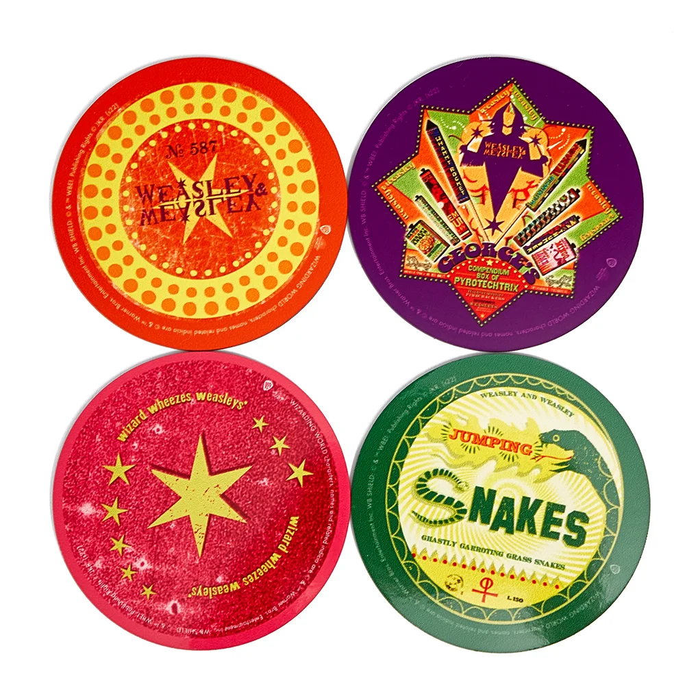 Decorsome x Harry Potter Magic Badges Round Coaster Set Image 1