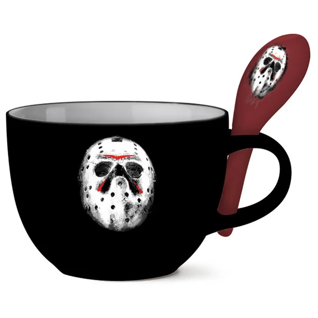 Friday the 13th Ceramic Soup Mug with Spoon