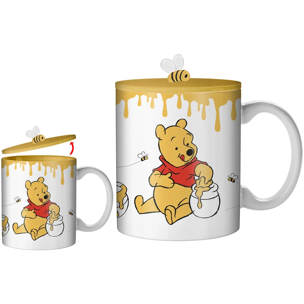 Disney Winnie the Pooh Hunny Ceramic Mug with Sculpted Lid Image 1