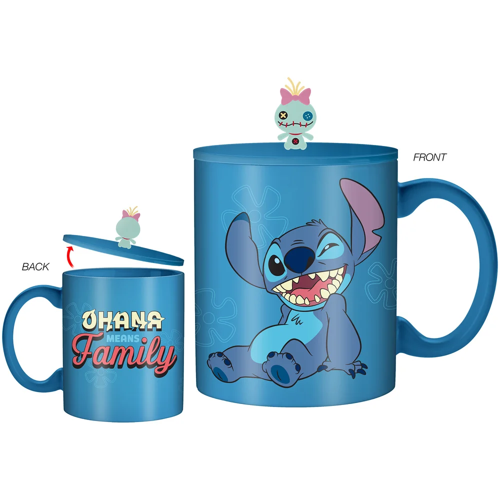 Disney Lilo and Stitch Wink Ceramic Mug with Sculpted Lid Image 1