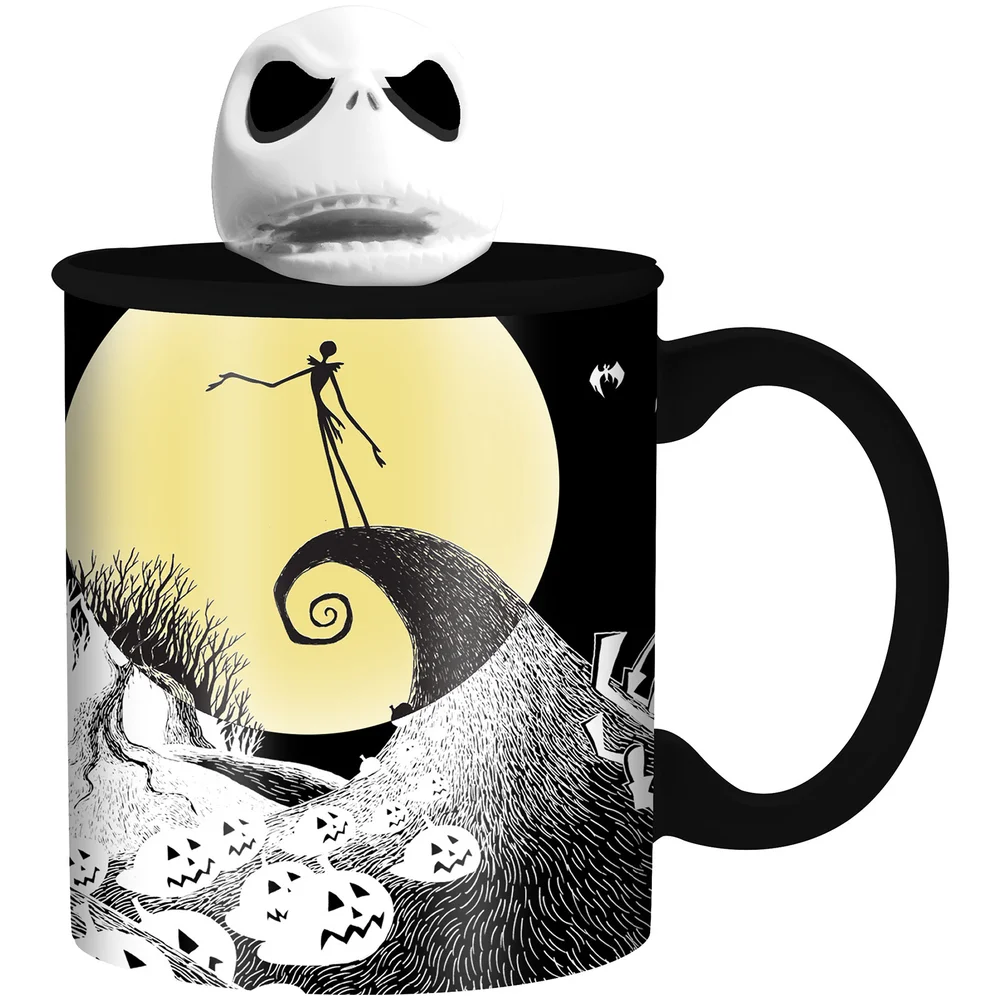 Nightmare Before Christmas Jack on Spiral Hill Ceramic Mug with Sculpted Lid Image 1
