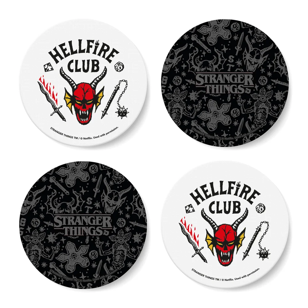 Stranger Things Hellfire Club Round Coaster Set Image 1