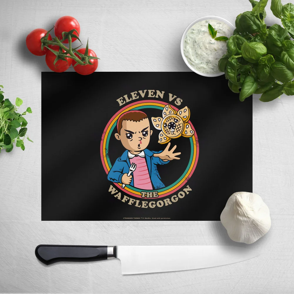 Stranger Things Eleven Vs The Wafflegorgon Chopping Board Image 1