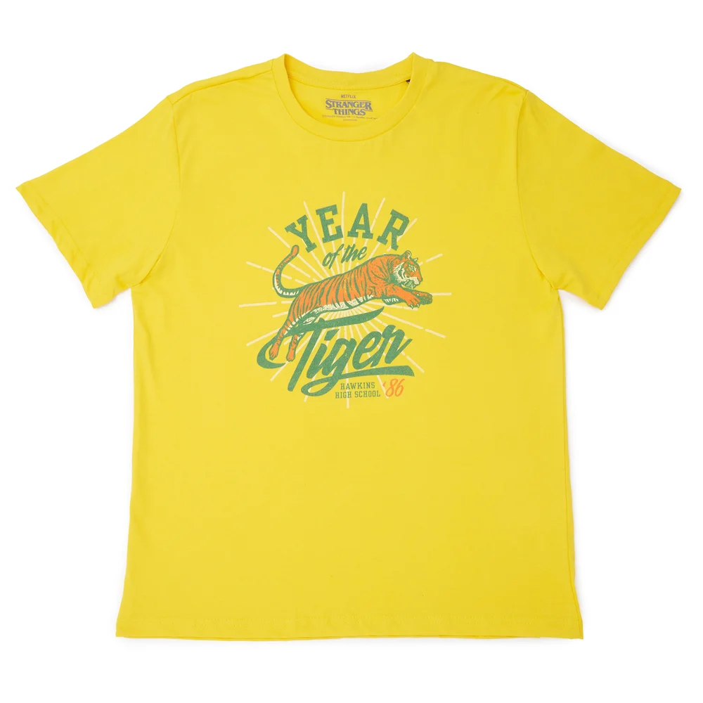 Stranger Things Year Of The Tiger T-Shirt - Yellow - S Image 1