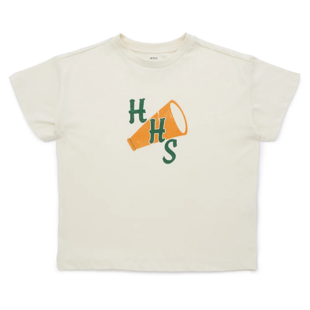 Stranger Things HHS Cheerleading Women's Cropped T-Shirt - Cream - XS Image 1