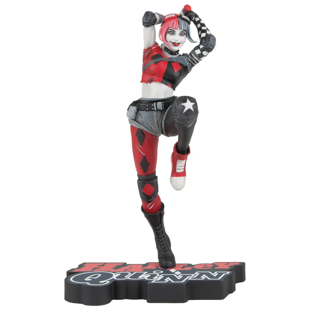 DC Direct Red White and Black Harley Quinn Statue by Derrick Chew Image 1